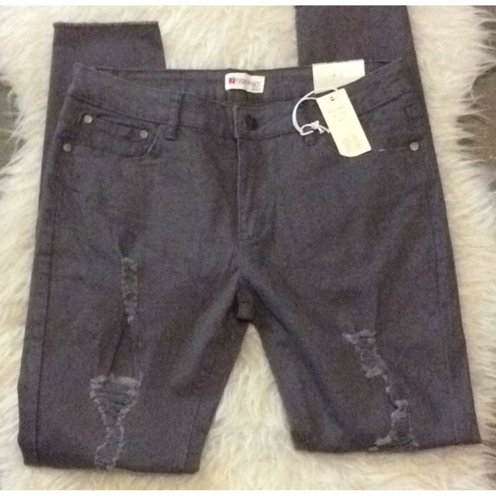 Jeggology Women's Grey Distressed Skinny Jeans Style 8001JP size‎ 11